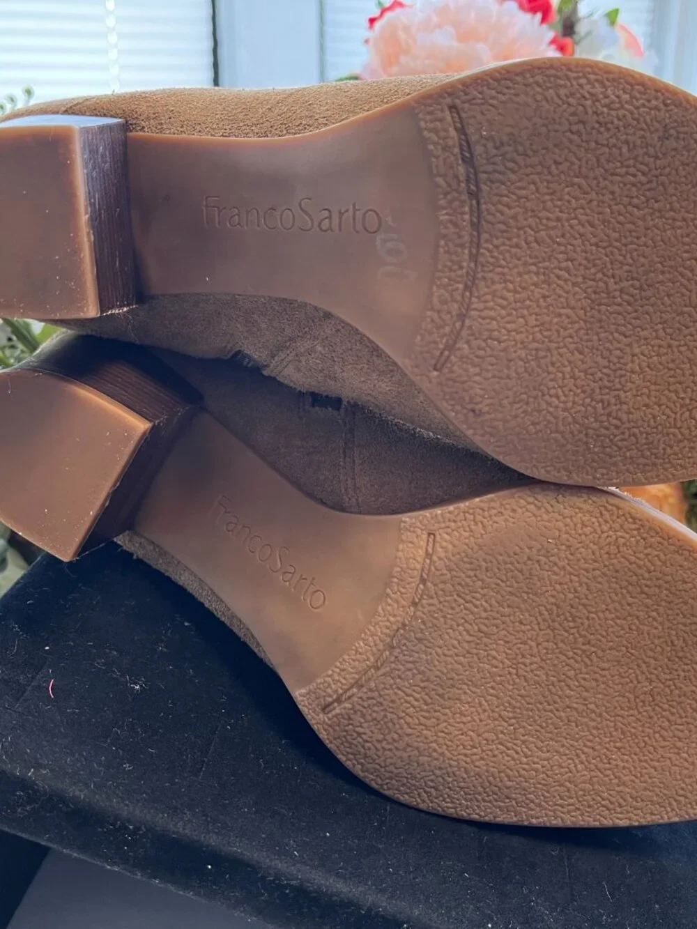 Franco Sarto Dorinda Suede Buckle Ankle Boots 8.5M